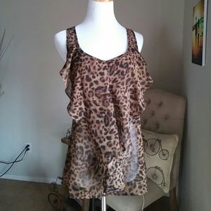 leopard print shear top