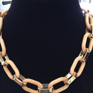 Gold and crime link necklace