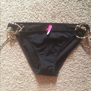 Victoria's Secret Black with Leopard Bikini Bottom