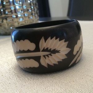 Black and Cream Cuff Bracelet