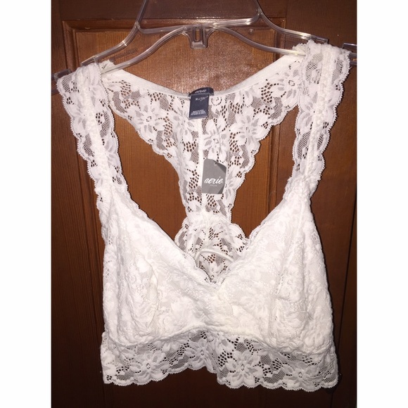 Brand new white Aerie lace crop top