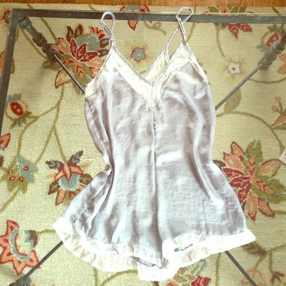 Silk and lace romper