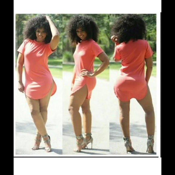 New Sexy Mini Orange T-shirt dress