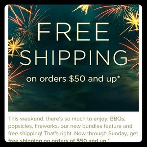 Free shipping on orders $50 and up Free shipping on orders $50 and up
