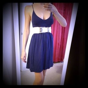 Navy Jersey Knit Dress