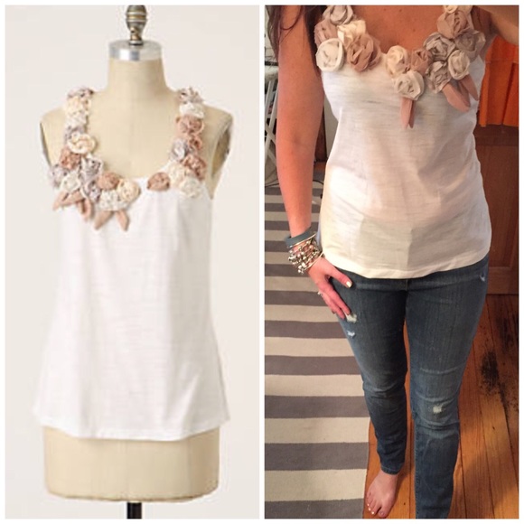 Anthropologie Tops - One September Rosette Tank from Anthropologie