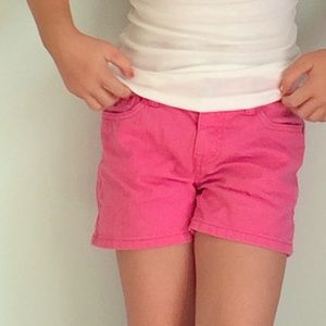 Pink denim shorts