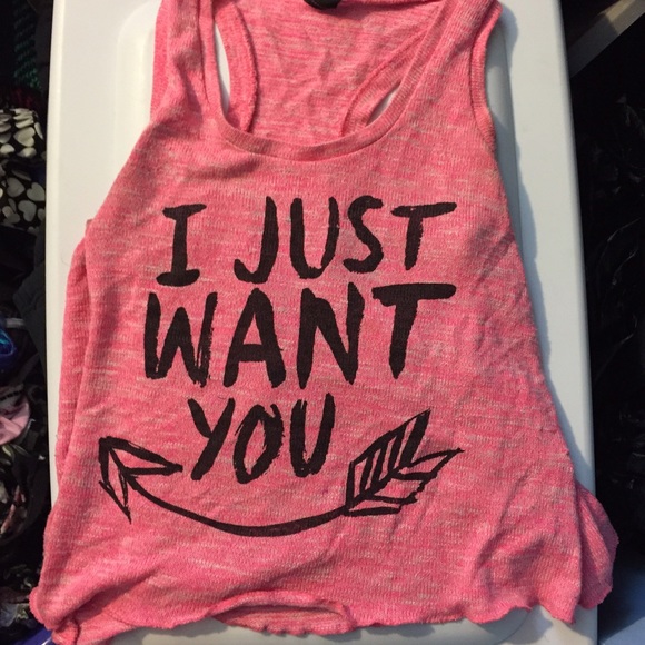 Pink knit tank top