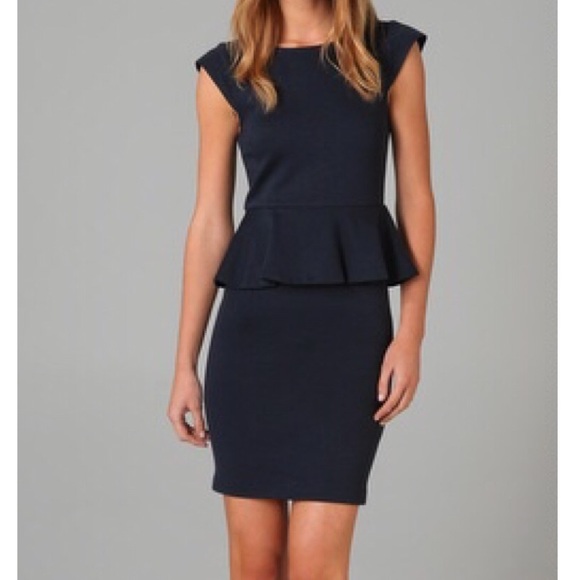 Alice + Olivia Victoria Peplum Dress - Navy