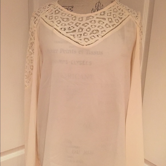 Cream long sleeve top