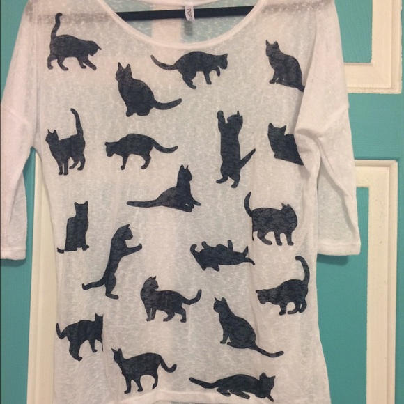 black and white cats half sleeve shirt
