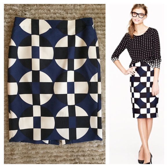 J. Crew Graphic Pencil Skirt