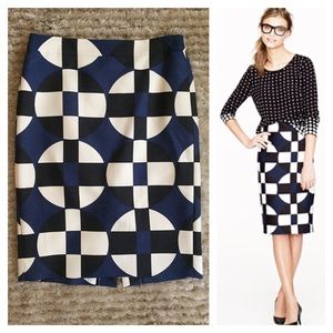 J. Crew Graphic Pencil Skirt