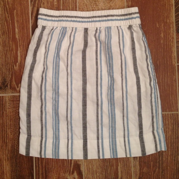 LOFT Striped Linen Skirt - Picture 3 of 3