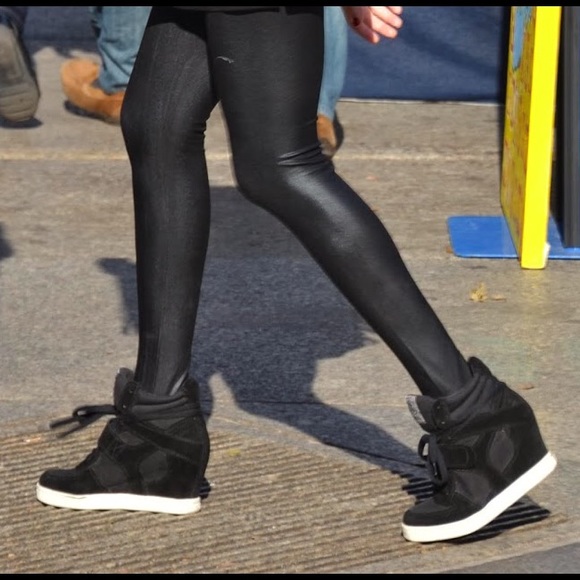 Black Wedge Sneakers