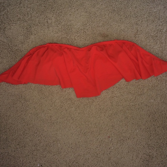 Orange bandeau bathing suit top