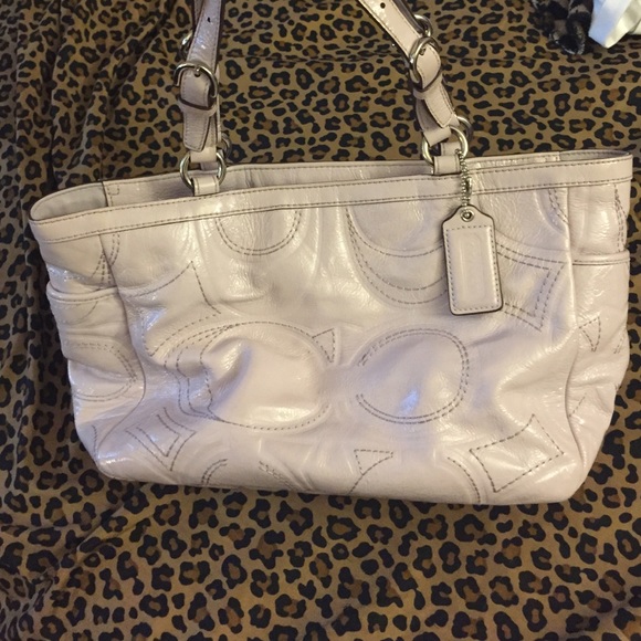 Light purple leather coach purse