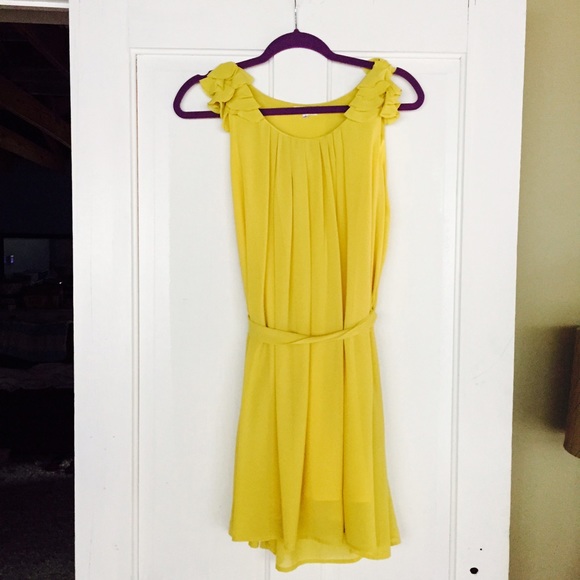 Ruffled Sleeve Honey Suckle Dress by Ezra