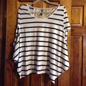Stripped short sleeve top