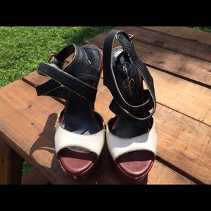 Jessica Simpson three color wedges