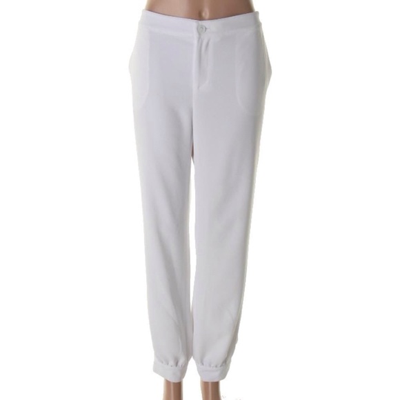 LAUREN RALPH LAUREN White Cuffed Dress Pants