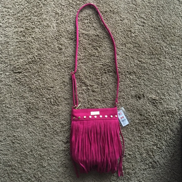 Fuschia Fringe Small Cross Body Purse
