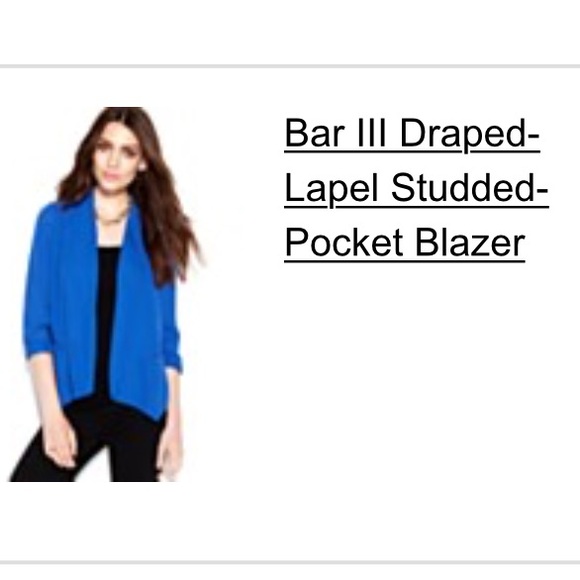 NWT- Never worn. Bright blue Bar III Blazer