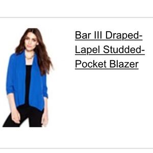 NWT- Never worn. Bright blue Bar III Blazer