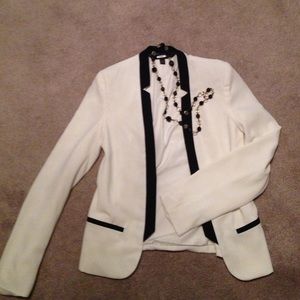 White blazer with black trim. Mossimo