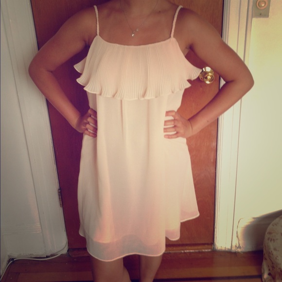 Pink Chiffon Dress with Braided Straps