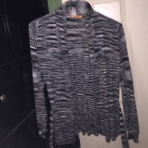 White/black cardigan