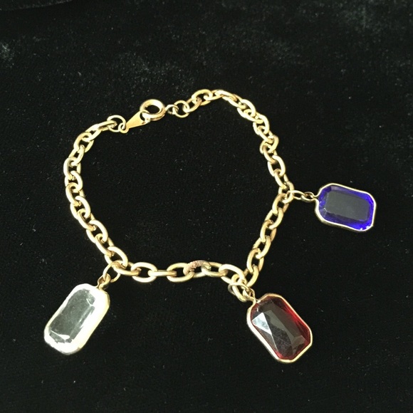 RED WHITE & BLUE Vintage charm bracelet