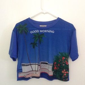 ❌ON HOLD❌ Zara "Good Morning" Boxy Crop Tee