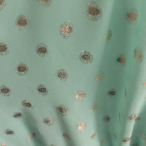 Turquoise and Gold polka dot dress - Picture 2 of 3