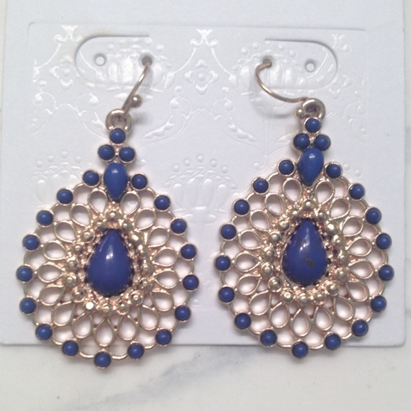 Gold/Navy Blue earrings