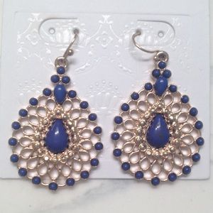 Gold/Navy Blue earrings