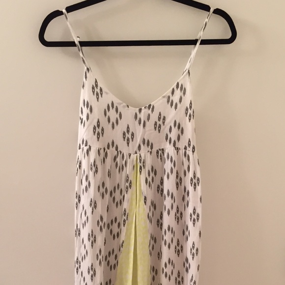 O'Neill maxi dress in white, dark grey, and yellow