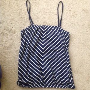 Blue and White Striped Tank Top