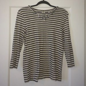 J. Crew Embellished Zip-Back Top