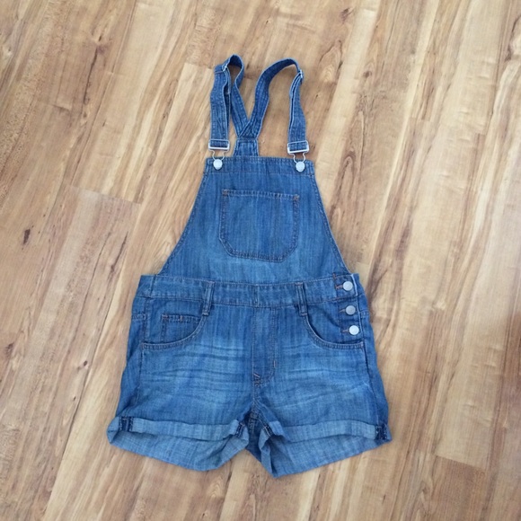 Express brand short overalls