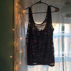 black lace tank top