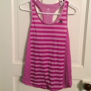 Adidas pink/purple striped tank