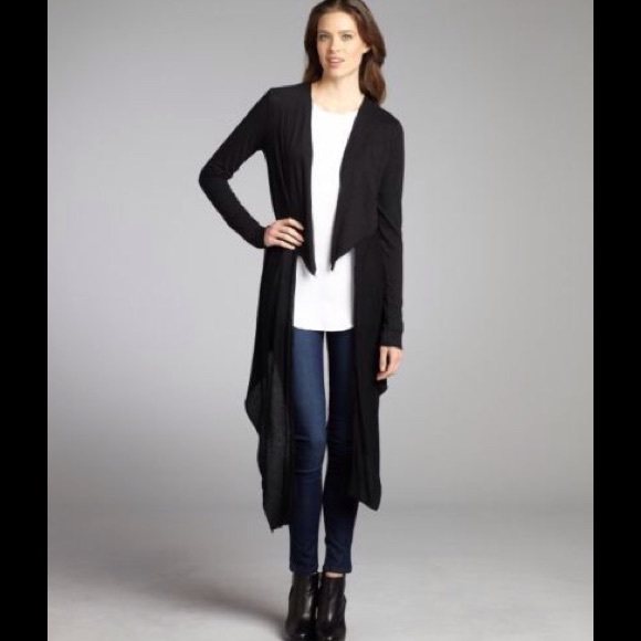 FLUXUS Black Long Sleeve Open Front Cardigan Top