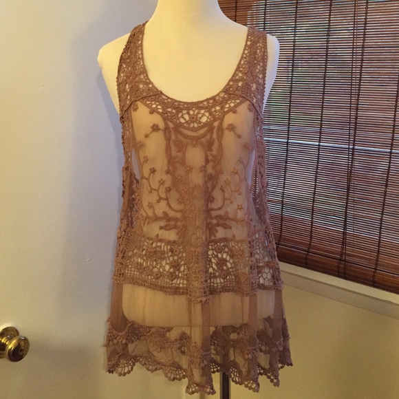Tops - Sheer Chocolate Tank-FINAL PRICE