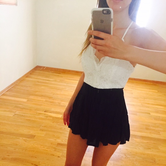 Dresses & Skirts - Crochet trimmed lace romper