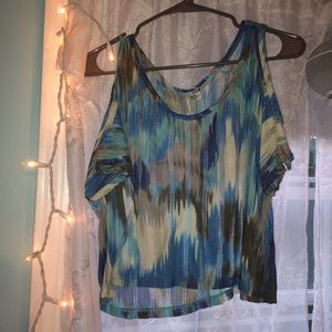 watercolor patterned crop tank/tee