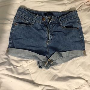High waist denim shorts