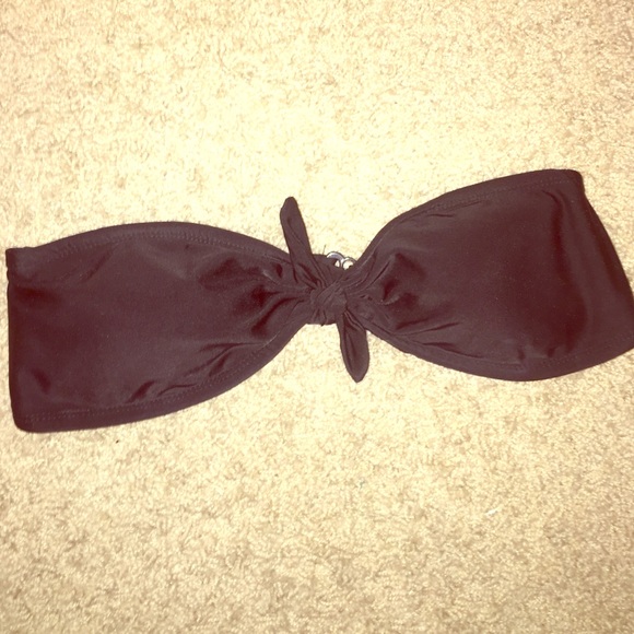 Strapless black XX1 swim top