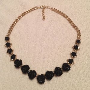 Black Rose Statement Necklace