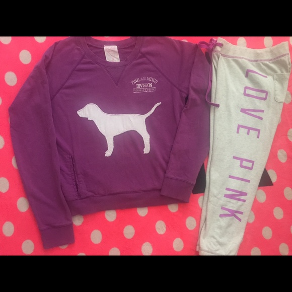 Victoria's Secret Pink pullover and sweats.